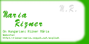 maria rizner business card